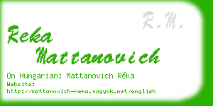 reka mattanovich business card